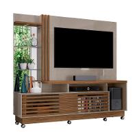 Estante De Tv 60 Pol 200cm Com Rodízio Sala De Estar Lumari Fendi-naturale M20 - D'rossi - 2