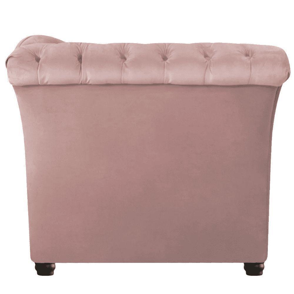 Sofá Recamier Divã Chesterfield 175cm Sofia Suede Rose Capitonê- Mabe Magazine - 4