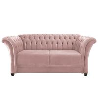 Sofá Recamier Divã Chesterfield 175cm Sofia Suede Rose Capitonê- Mabe Magazine - 2