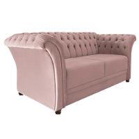 Sofá Recamier Divã Chesterfield 175cm Sofia Suede Rose Capitonê- Mabe Magazine - 3