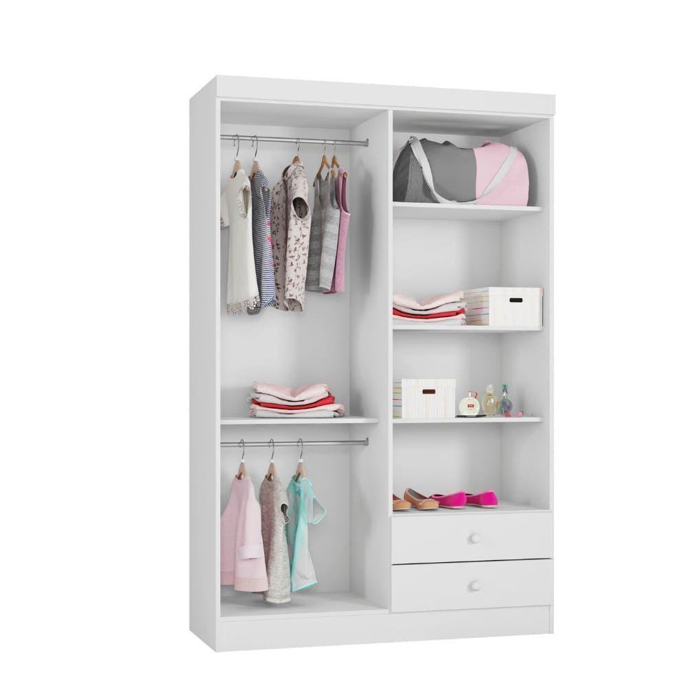 Guarda Roupas Infantil Roupeiro Louise 4 Portas Branco- Mabe Magazine - 3