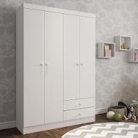Guarda Roupas Infantil Roupeiro Louise 4 Portas Branco- Mabe Magazine - 1