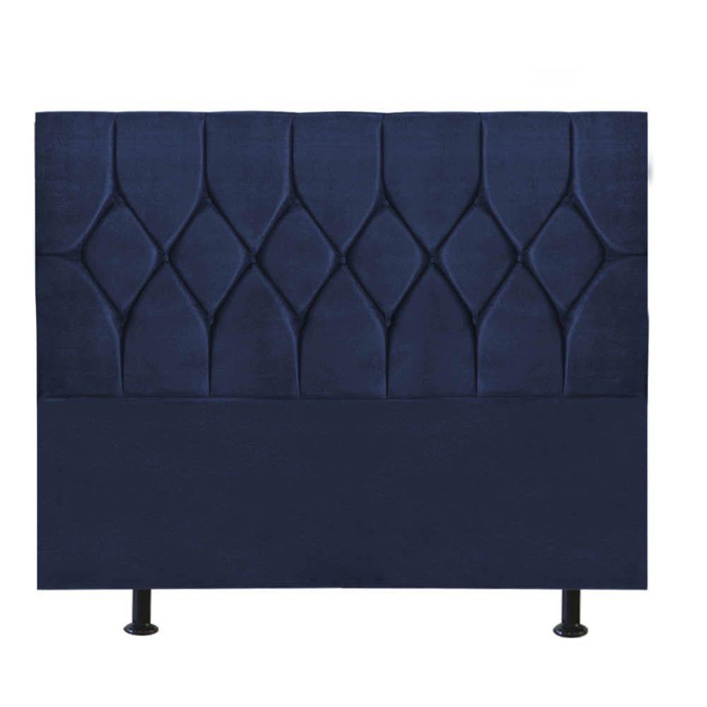 Cabeceira Estofada Cama Box King 195cm Istambul Suede Azul- Mabe Magazine - 2