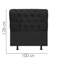 Cabeceira Estofada Cama Box Solteiro 100cm París Corino Preto- Mabe Magazine - 3