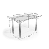 Sala De Jantar Completa Elba C/ Tampo De Vidro 120cm E 6 Cadeiras Amsterdã Cromada - Courano Capuccino - Kappesberg - 5