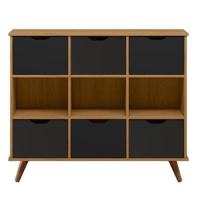 Nicho Organizador Retrô 6 Gavetas Freijó/preto - Qmovi