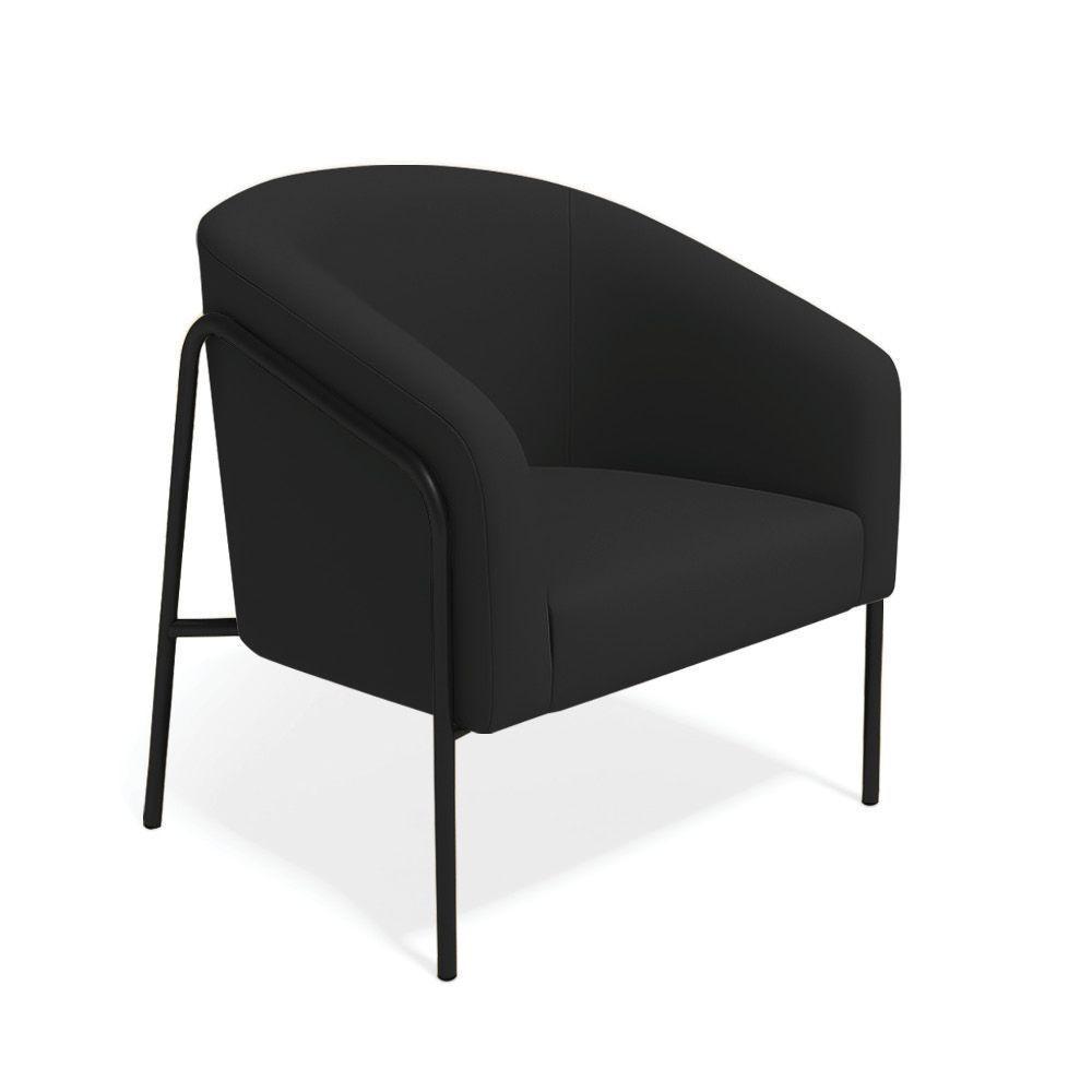 Poltrona Sala Industrial Alta Preto Kit 2 Stella Veludo Preto D03 - D'rossi - 5