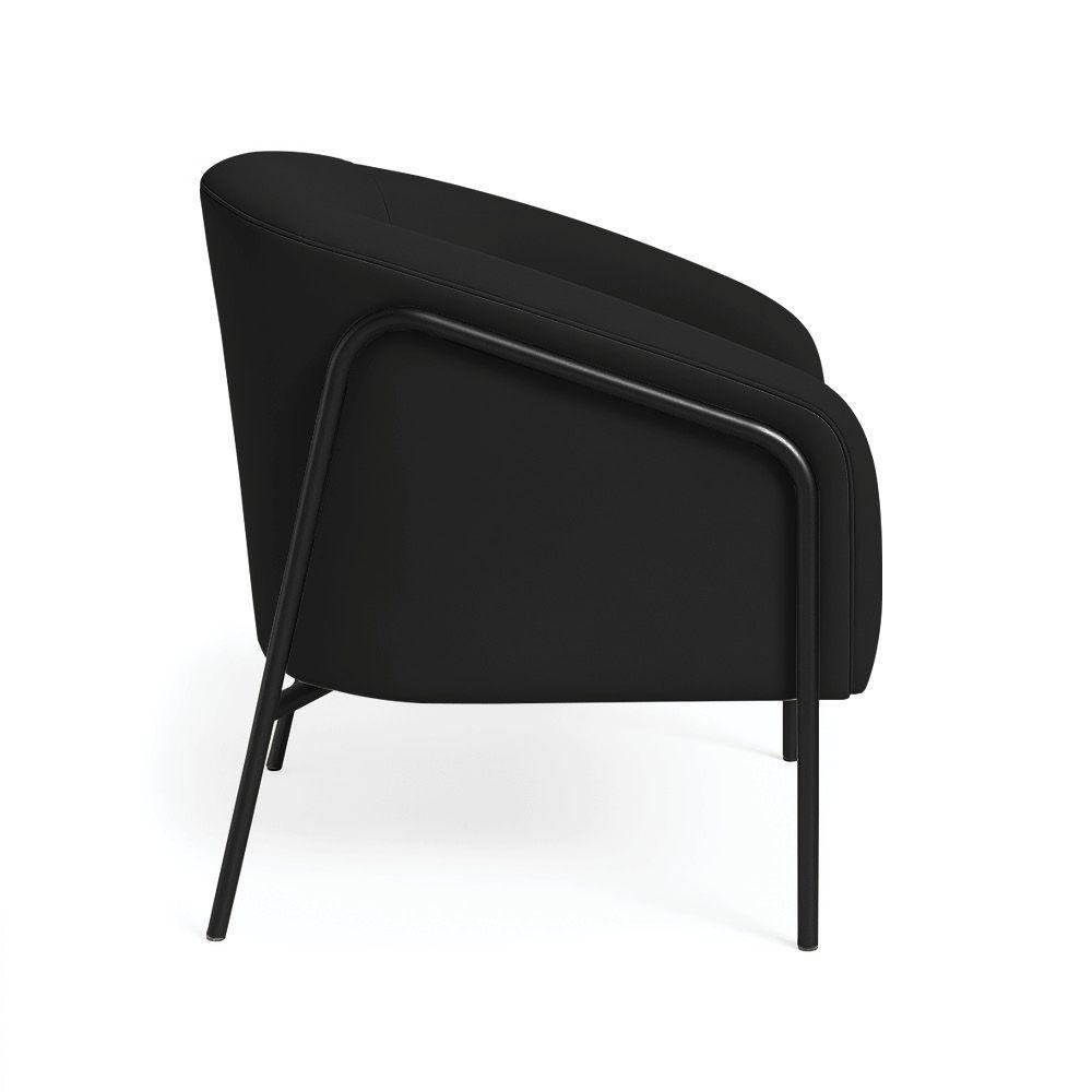 Poltrona Sala Industrial Alta Preto Kit 2 Stella Veludo Preto D03 - D'rossi - 6