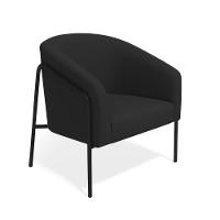 Poltrona Sala Industrial Alta Preto Kit 2 Stella Veludo Preto D03 - D'rossi - 5