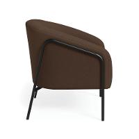 Poltrona Sala Industrial Alta Preto Stella Suede Marrom D03 - D'rossi - 5