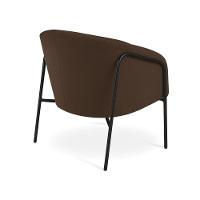 Poltrona Sala Industrial Alta Preto Stella Suede Marrom D03 - D'rossi - 6