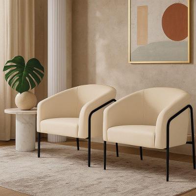 Poltrona Sala Industrial Alta Preto Kit 2 Stella Suede Bege D03 - D'rossi