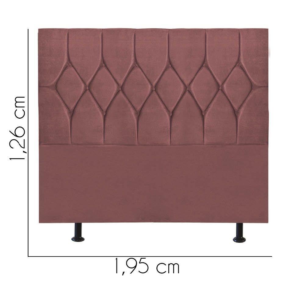 Cabeceira Estofada Cama Box King 195cm Istambul Suede Rose- Mabe Magazine - 3
