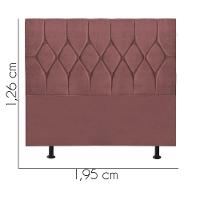 Cabeceira Estofada Cama Box King 195cm Istambul Suede Rose- Mabe Magazine - 3