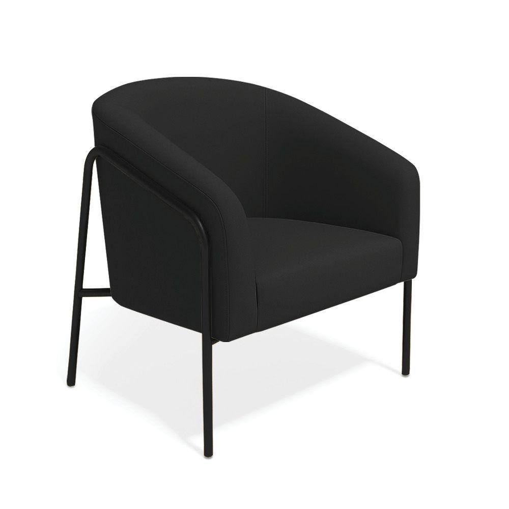 Poltrona Sala Industrial Alta Preto Kit 2 Stella Suede Preto D03 - D'rossi - 5