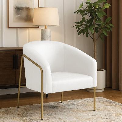 Poltrona Sala Industrial Stella Sintético Pu Branco Dourado D'Rossi