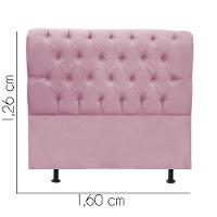 Cabeceira Estofada Cama Box Queen 160cm París Corino Rosa Bebe- Mabe Magazine - 3
