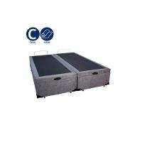 Cama Box Baú Casal Bipartido Whc Suede Cinza 138x188x42 - 2