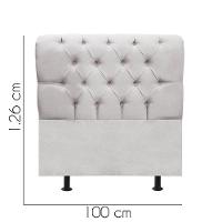 Cabeceira Estofada Cama Box Solteiro 100cm París Veludo Cinza Claro- Mabe Magazine - 3