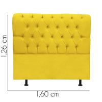 Cabeceira Estofada Cama Box Queen 160cm París Corino Amarelo- Mabe Magazine - 3
