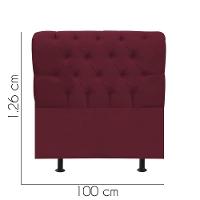 Cabeceira Estofada Cama Box Solteiro 100cm París Corino Bordo- Mabe Magazine - 3