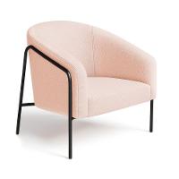 Poltrona Sala Industrial Alta Preto Kit 2 Stella Bouclê D03 - D'rossi Cor Rose - 5