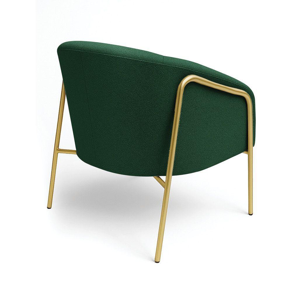 Poltrona Sala Industrial Alta Dourado Kit 2 Stella Bouclê D03 - D'rossi Cor Verde - 7