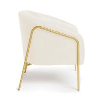 Poltrona Sala Industrial Alta Dourado Kit 2 Stella Sintético Pu Bege D03 - D'rossi