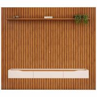 Painel Ripado Com Bancada Suspensa Para Tv Até 75 Polegadas 275 Trento Freijó/off White - Dj Móveis - 4