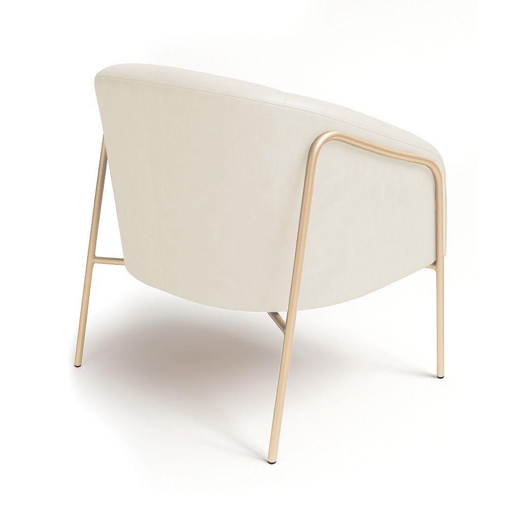 Poltrona Sala Industrial Alta Champanhe Kit 2 Stella Sintético Pu Bege D03 - D'rossi - 6