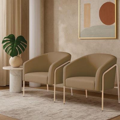 Poltrona Sala Industrial Alta Kit 2 Stella Suede Marrom D'Rossi