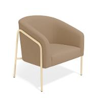 Poltrona Sala Industrial Alta Champanhe Kit 2 Stella Suede Marrom R D03 - D'rossi - 5