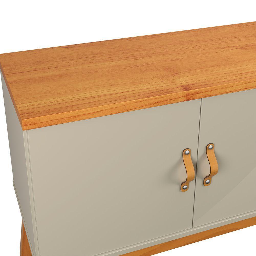 Rack Estante Sirius 1.6 3 Portas Para Tv Até 60 Polegadas Off White Com Cinamomo - 3