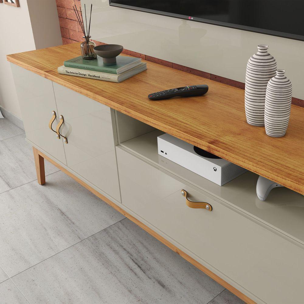 Rack Estante Sirius 1.6 3 Portas Para Tv Até 60 Polegadas Off White Com Cinamomo - 4
