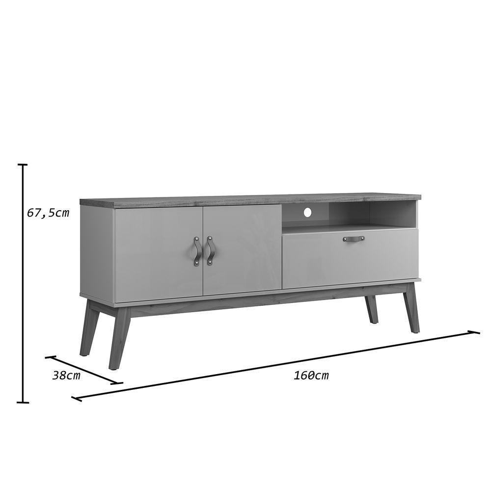 Rack Estante Sirius 1.6 3 Portas Para Tv Até 60 Polegadas Off White Com Cinamomo - 7