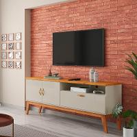 Rack Estante Sirius 1.6 3 Portas Para Tv Até 60 Polegadas Off White Com Cinamomo - 2