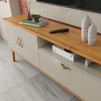 Rack Estante Sirius 1.6 3 Portas Para Tv Até 60 Polegadas Off White Com Cinamomo