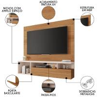 Painel Para Tv 55 Pol Com Bancada Suspensa 136cm Brasil Freijó/off White - Caemmun - 3