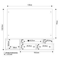 Painel Para Tv 55 Pol Com Bancada Suspensa 136cm Brasil Freijó/off White - Caemmun