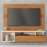 Painel Para Tv 55 Pol Com Bancada Suspensa 136cm Brasil Freijó/off White - Caemmun - 7