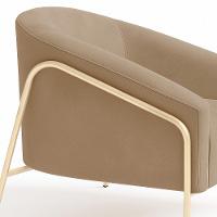 Poltrona Sala Industrial Alta Champanhe Stella Suede Marrom Rato D03 - D'rossi - 7