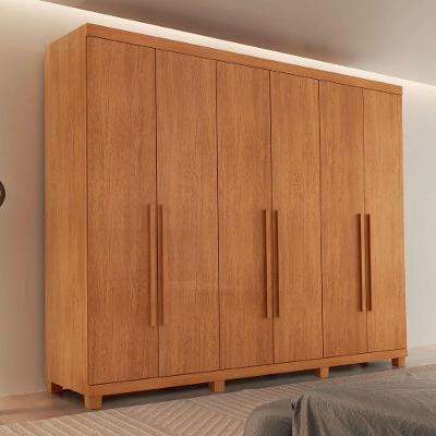 Guarda Roupa Casal Maya Mdf 6 Portas 6 Gavetas Pés Moderna Naturalle Com Pés