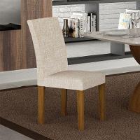 Cadeira Para Mesa De Jantar Napoli Mdf Kit 2 Peças Freijó Linho Palha - Leifer Móveis - 5