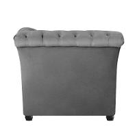 Sofá Recamier Divã Chesterfield 200cm Sofia Linho Cinza Capitonê- Mabe Magazine