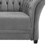 Sofá Recamier Divã Chesterfield 200cm Sofia Linho Cinza Capitonê- Mabe Magazine - 6