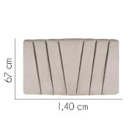 Painel Cabeceira Estofada Bélgica 140cm Cama Box Casal Veludo Bege- Mabe Magazine - 2