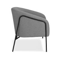 Poltrona Sala Industrial Alta Preto Kit 2 Stella Linho Grafite D03 - D'rossi - 6