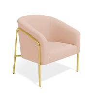 Poltrona Sala Industrial Alta Dourado Stella Veludo Rosê D03 - D'rossi