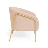 Poltrona Sala Industrial Alta Dourado Stella Veludo Rosê D03 - D'rossi - 7