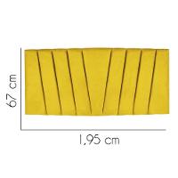 Painel Cabeceira Estofada Bélgica 195cm Cama Box King Corino Amarelo- Mabe Magazine - 2